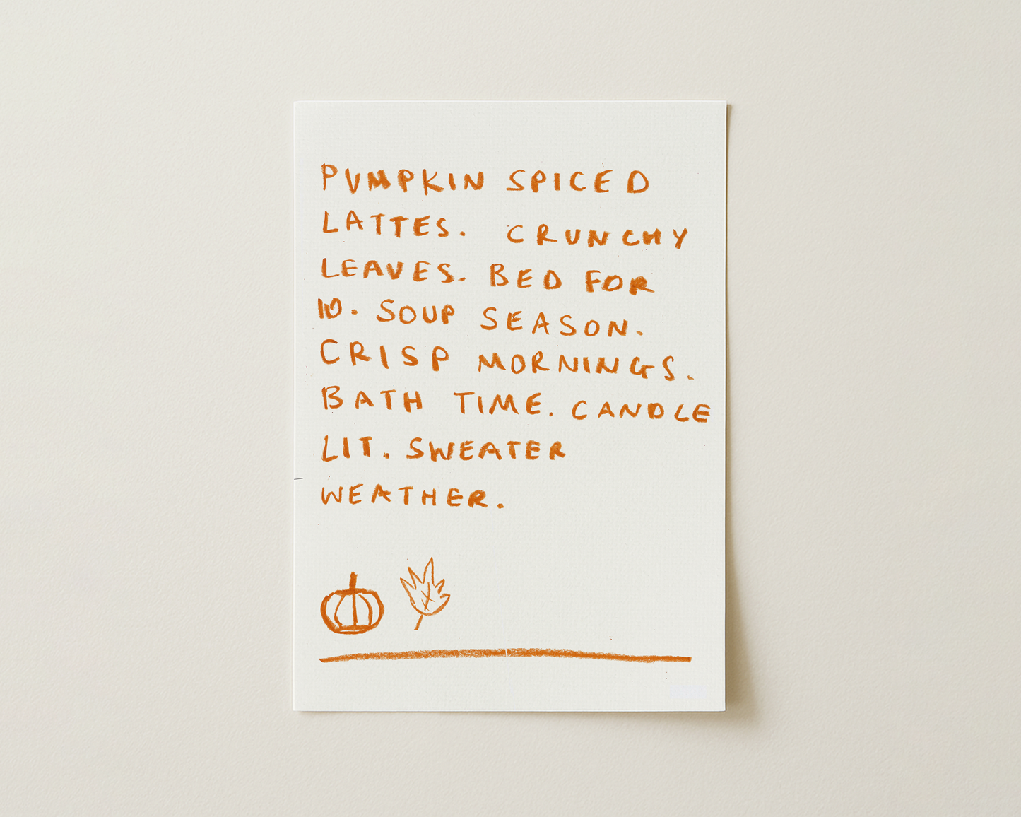Autumn Handwritten Quote Print