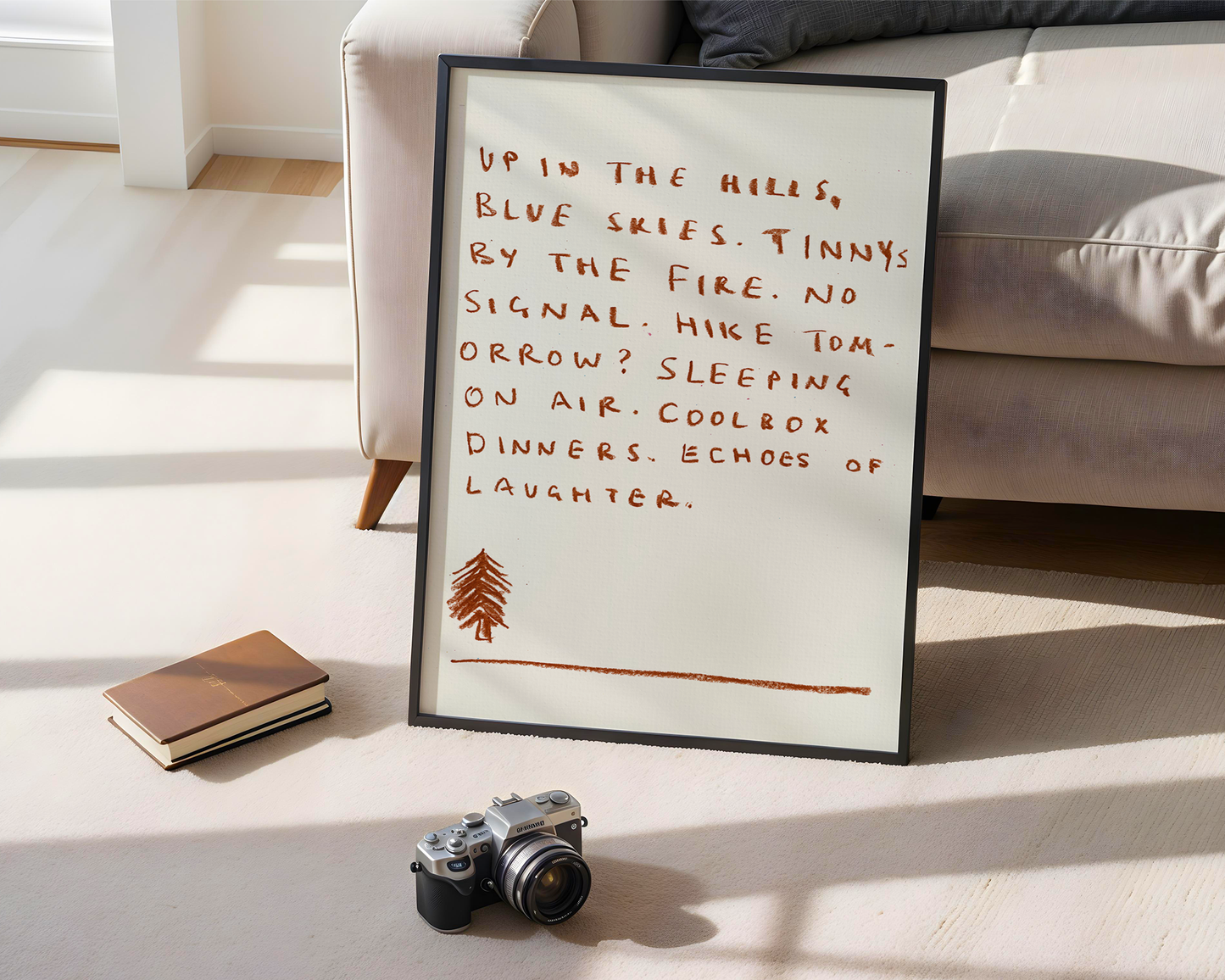Hiking/Camping Handwritten Quote Print