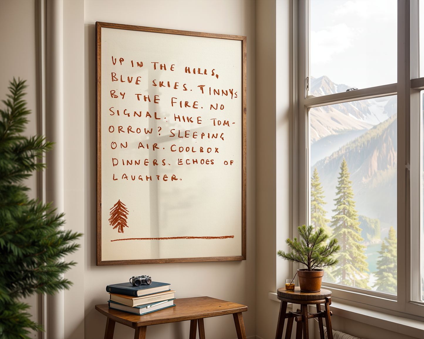 Hiking/Camping Handwritten Quote Print