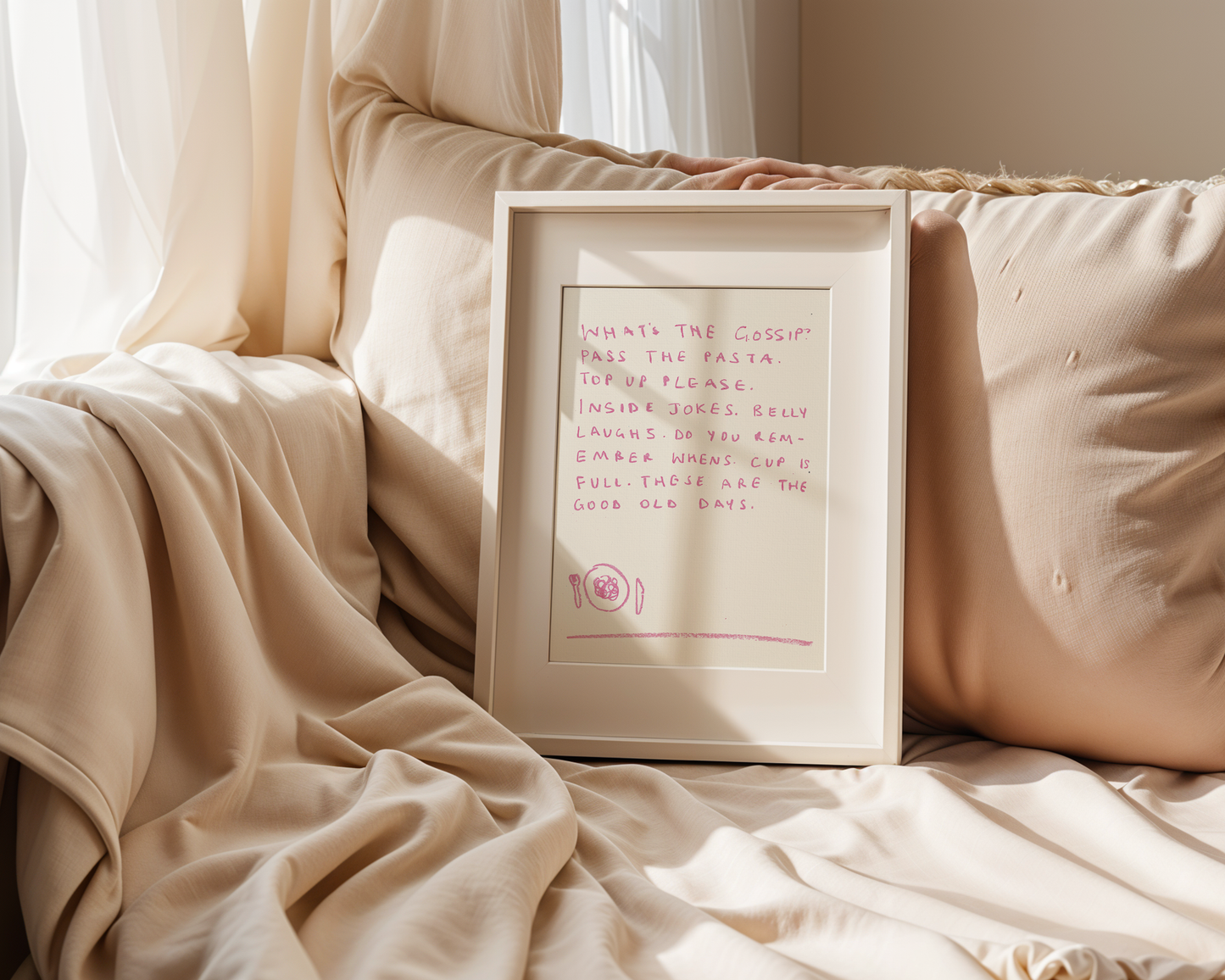 Girl Dinner Handwritten Quote Print