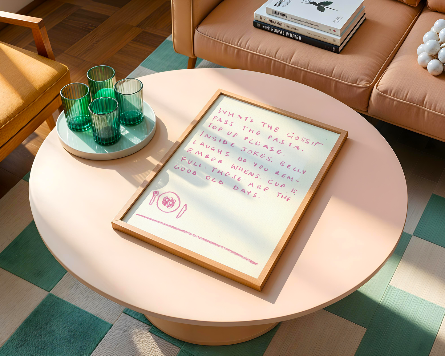 Girl Dinner Handwritten Quote Print