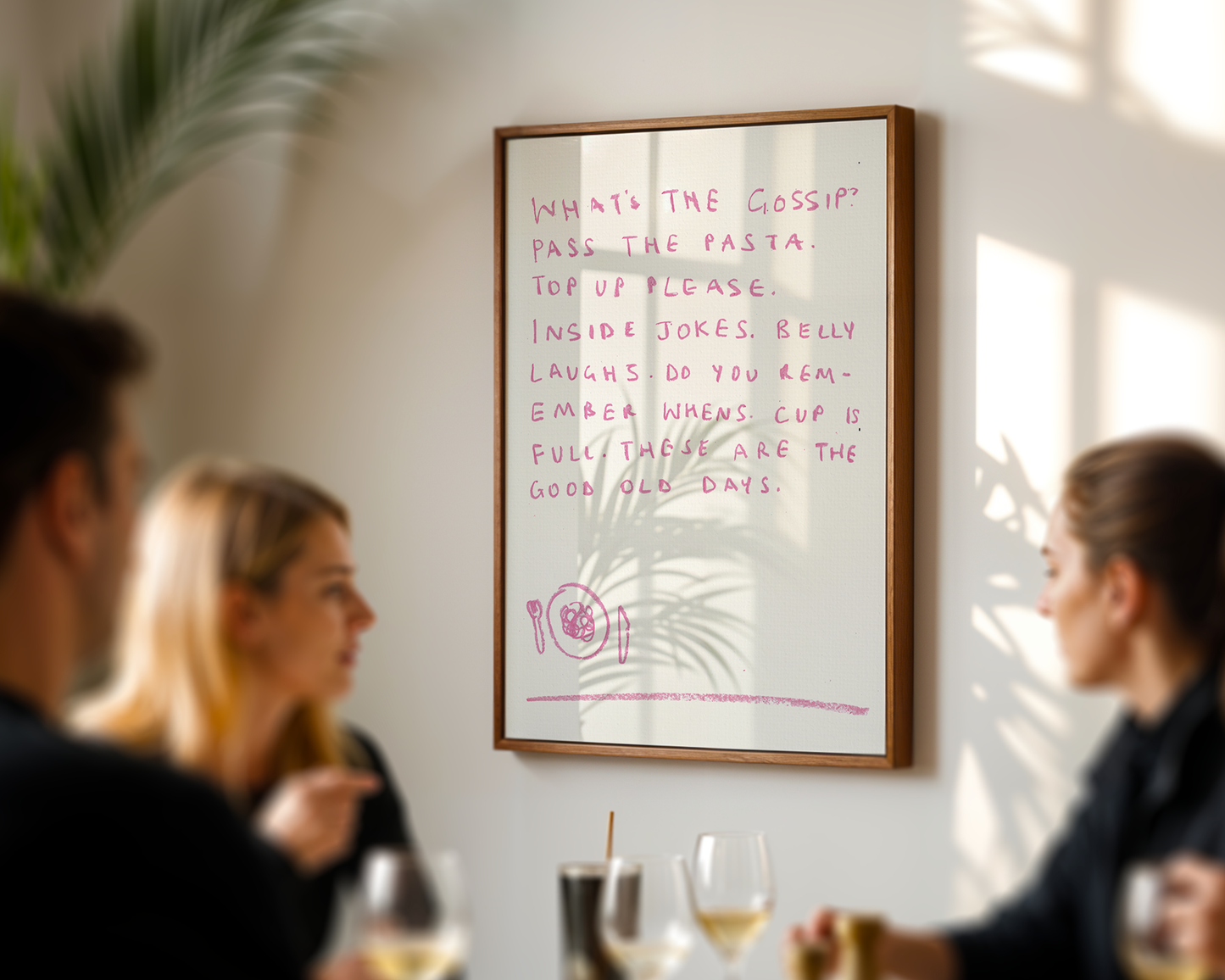 Girl Dinner Handwritten Quote Print