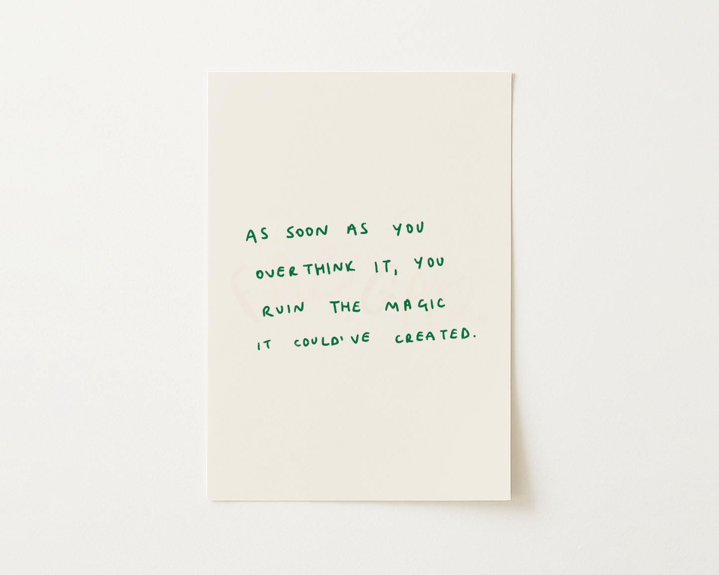 Overthinking Handwritten Quote Print