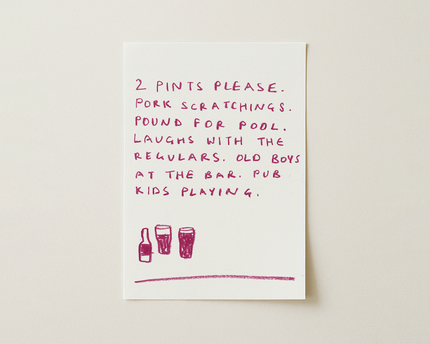 Pub Handwritten Quote Print