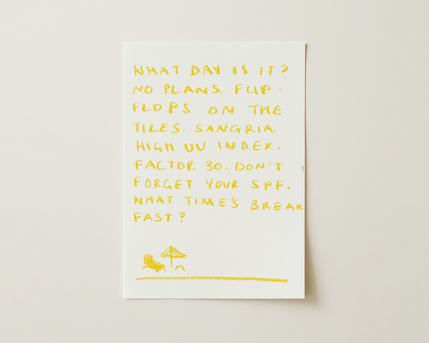 Summer Holiday Handwritten Quote Print