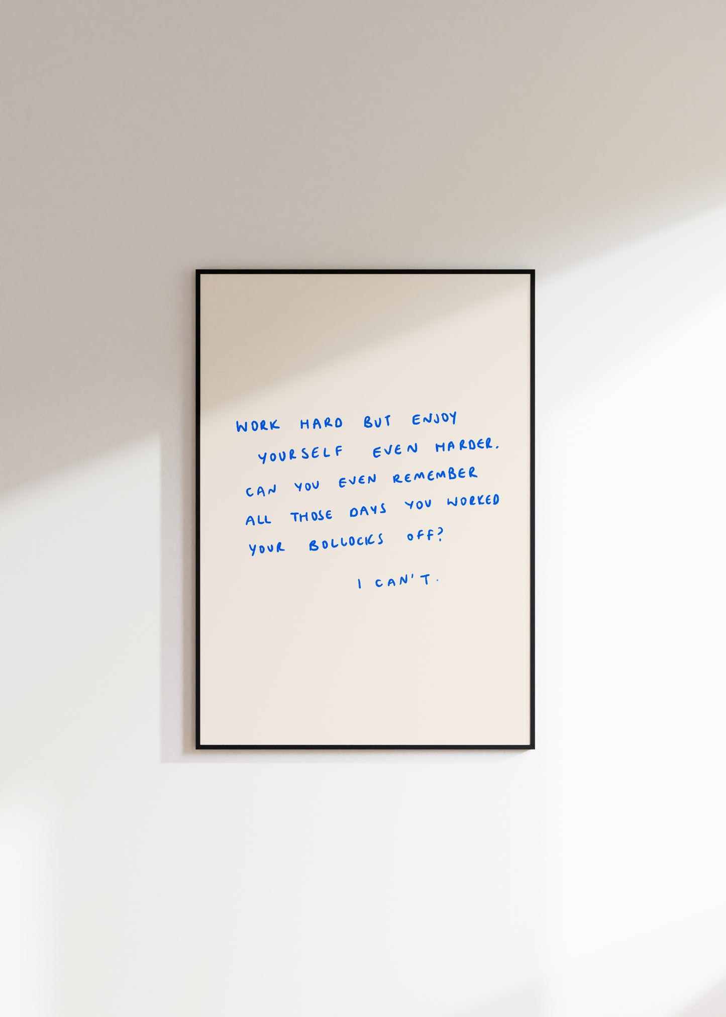 Work Hard Handwritten Quote Print