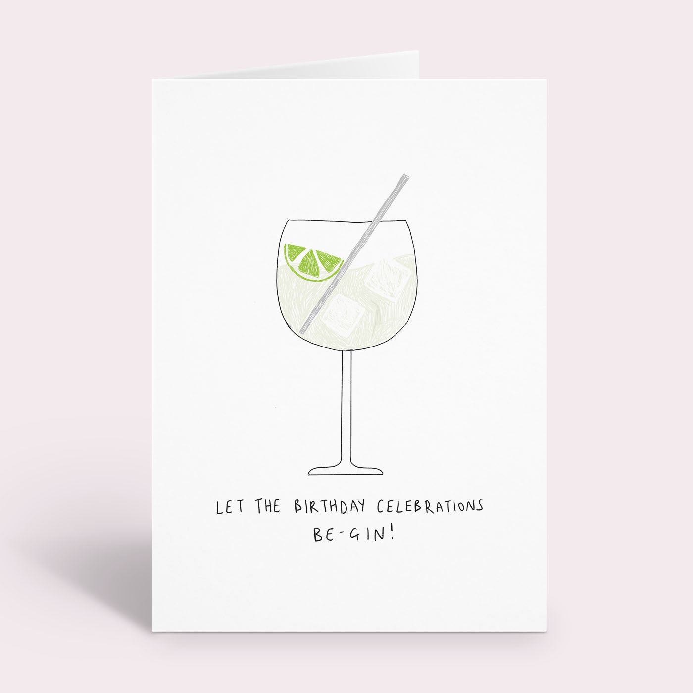 Gin & Tonic Cocktail Birthday Card