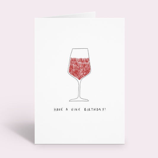 Red Wine Birthday Card