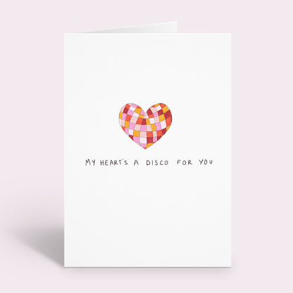 Disco Heart Valentine's Card