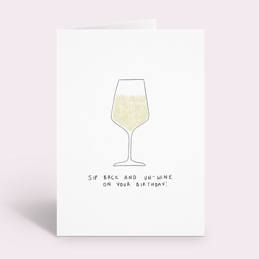 White Wine Birthday Card