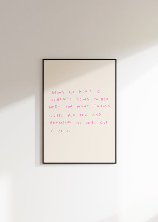 Adulting Handwritten Quote Print