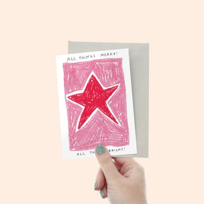 All Things Merry & Bright Star Christmas Card