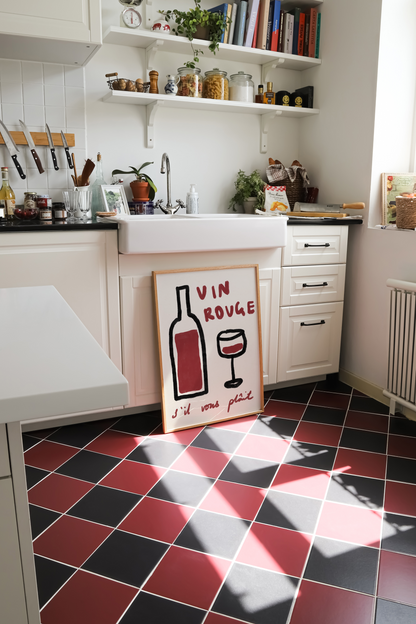 Red Wine Please Kitchen Print