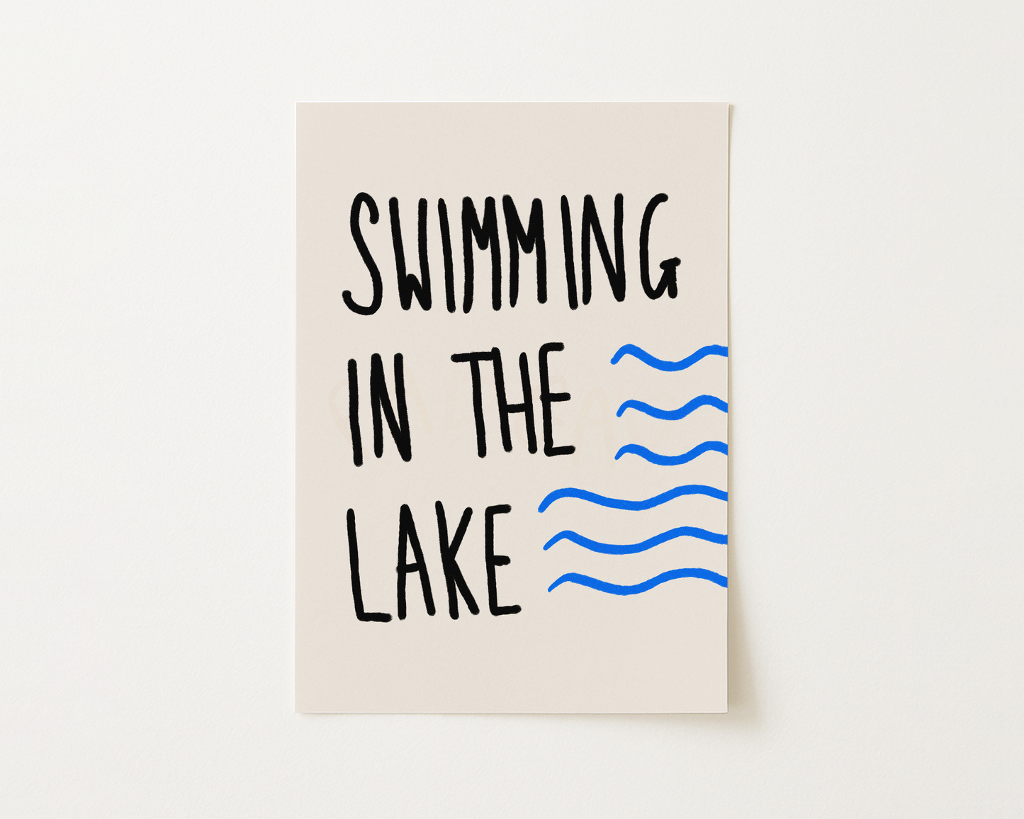 Swimming In The Lake Print