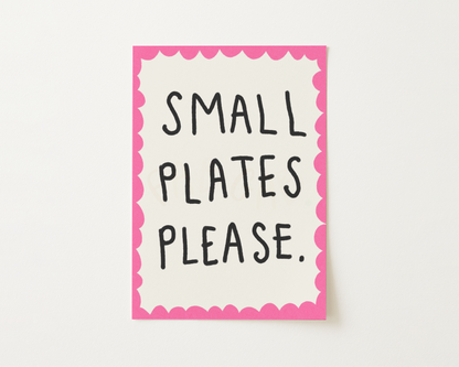 Small Plates Please Wall Art Print