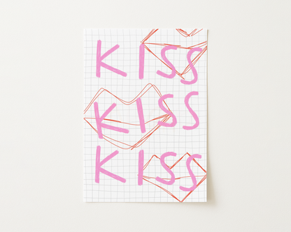 Kiss Kiss Kiss Print