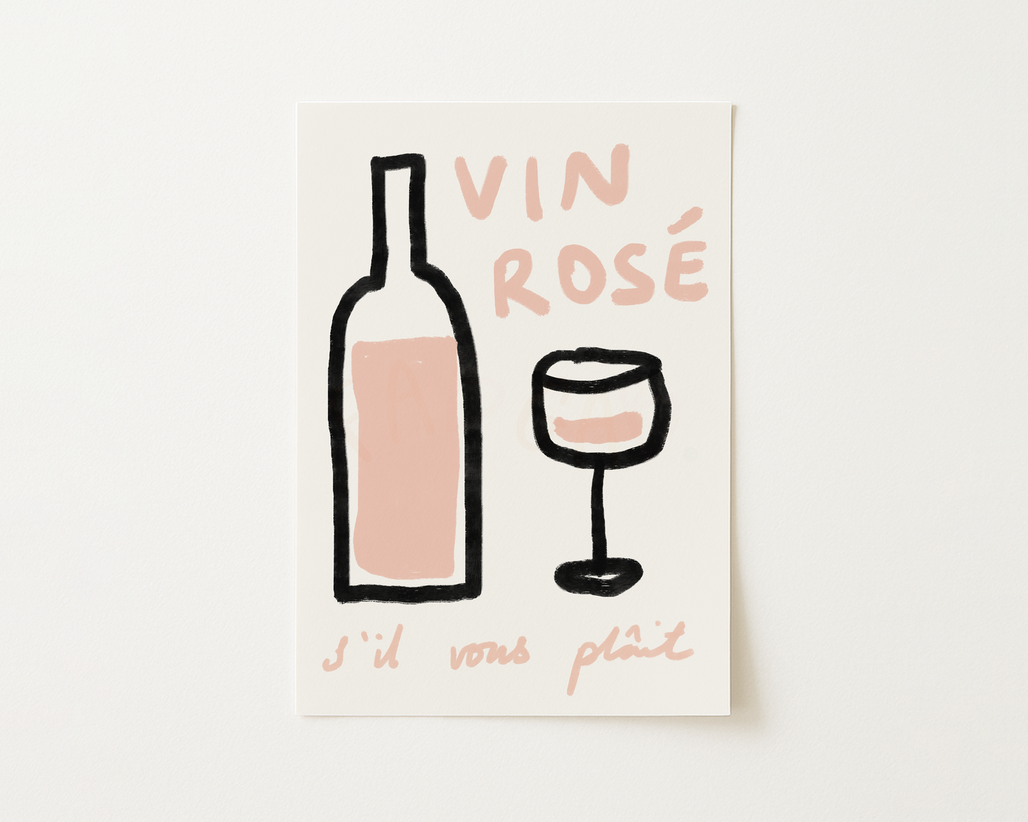 Rosé Wine Please Kitchen Print