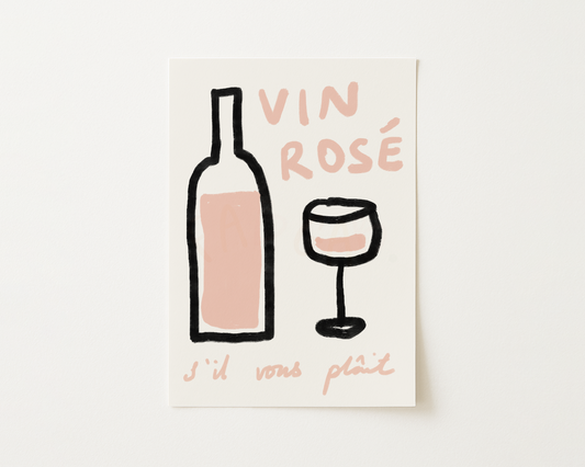 Rosé Wine Please Kitchen Print