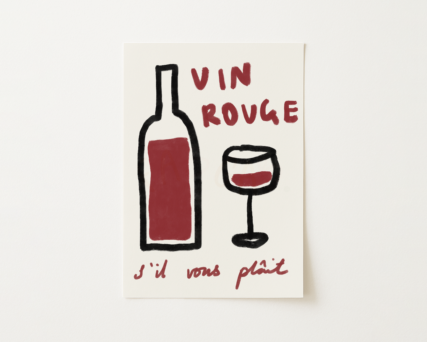 Red Wine Please Kitchen Print