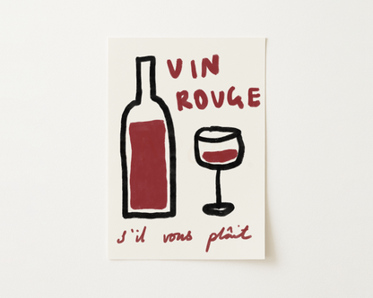 Red Wine Please Kitchen Print
