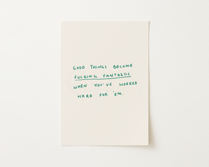 Good Things Handwritten Quote Print