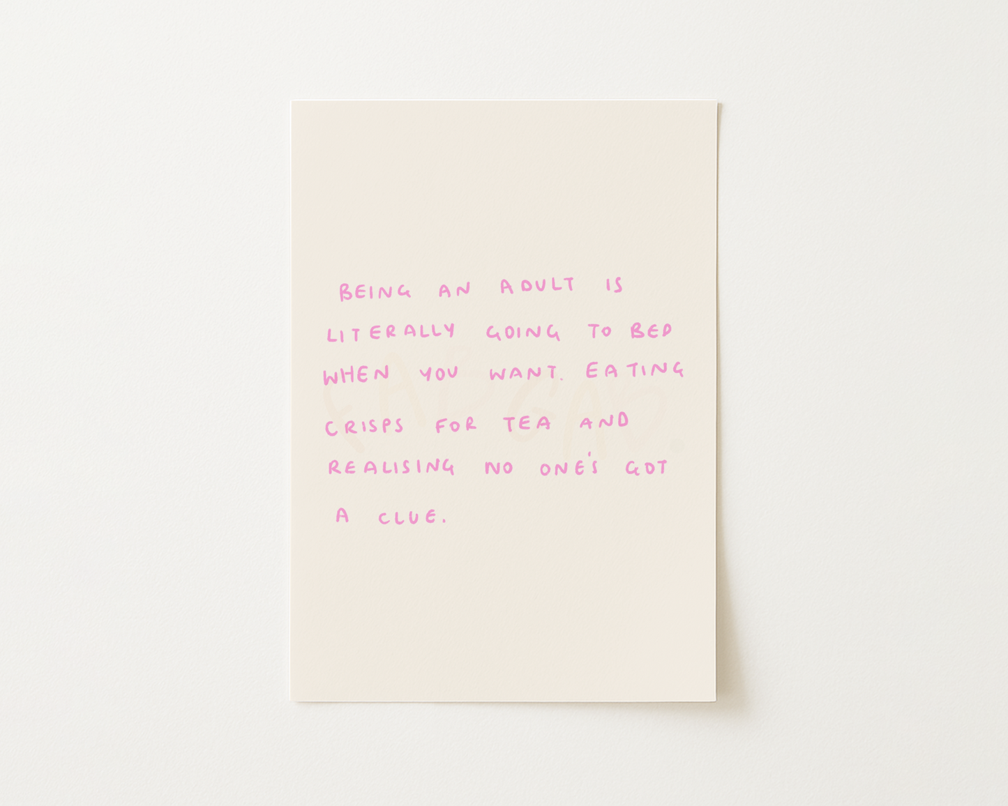 Adulting Handwritten Quote Print