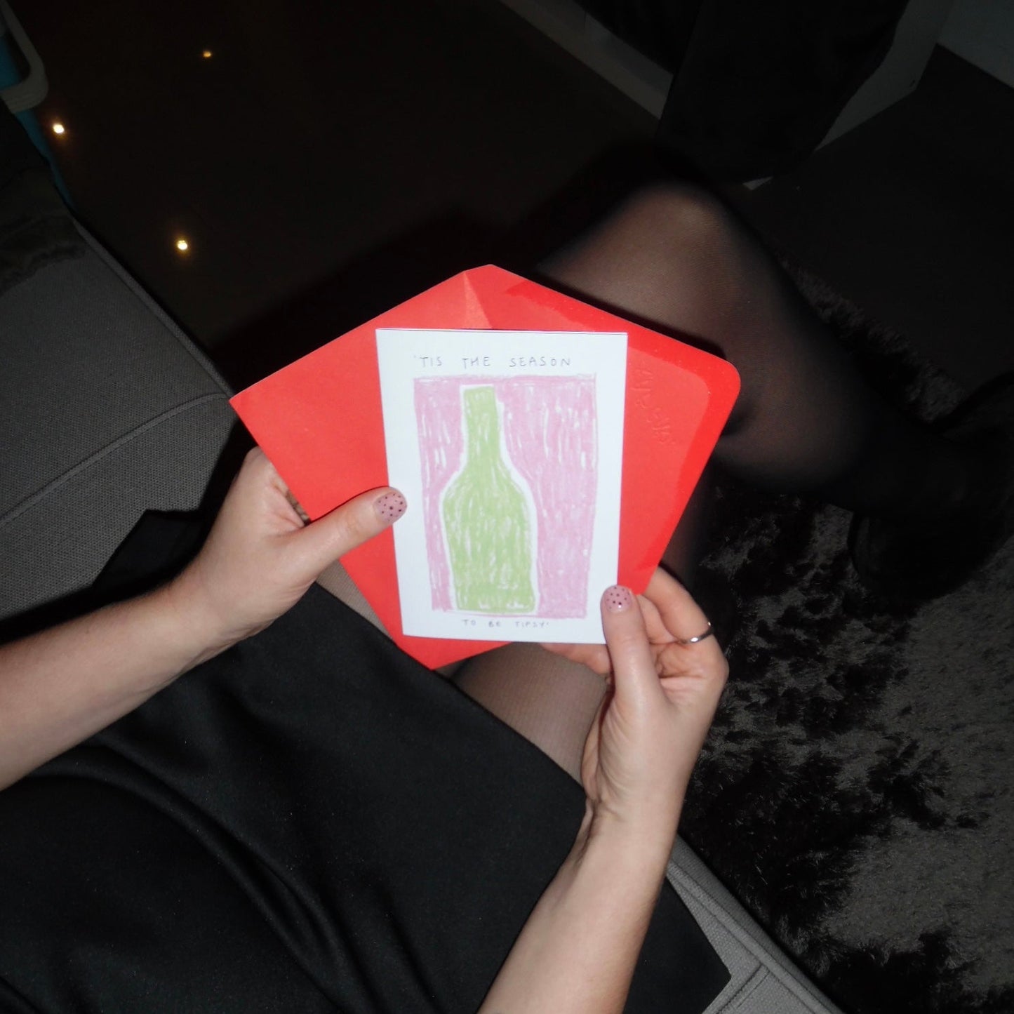 Tipsy Season Wine Christmas Card