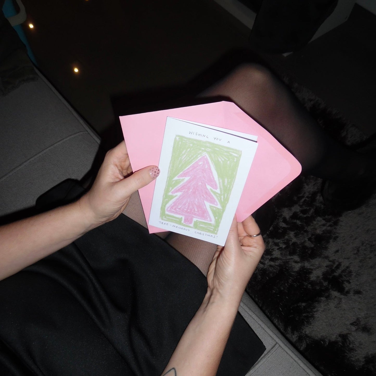 Tree-mendous Pun Christmas Card