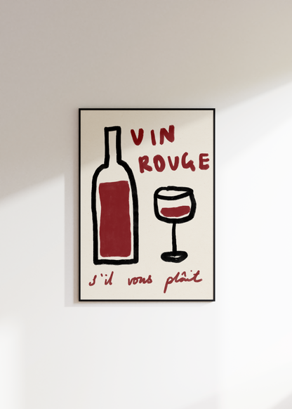 Red Wine Please Kitchen Print