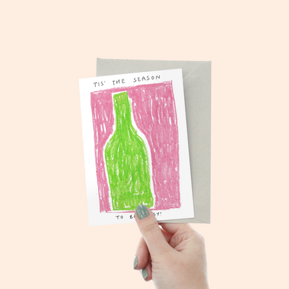 Tipsy Season Wine Christmas Card