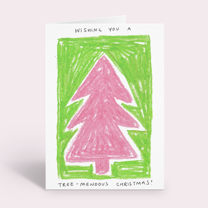 Tree-mendous Pun Christmas Card