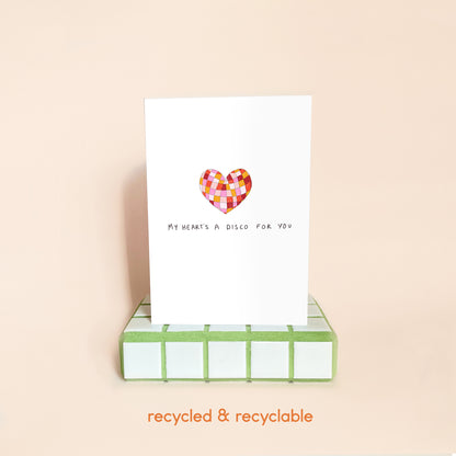 Disco Heart Valentine's Card