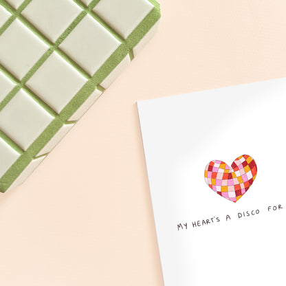 Disco Heart Valentine's Card
