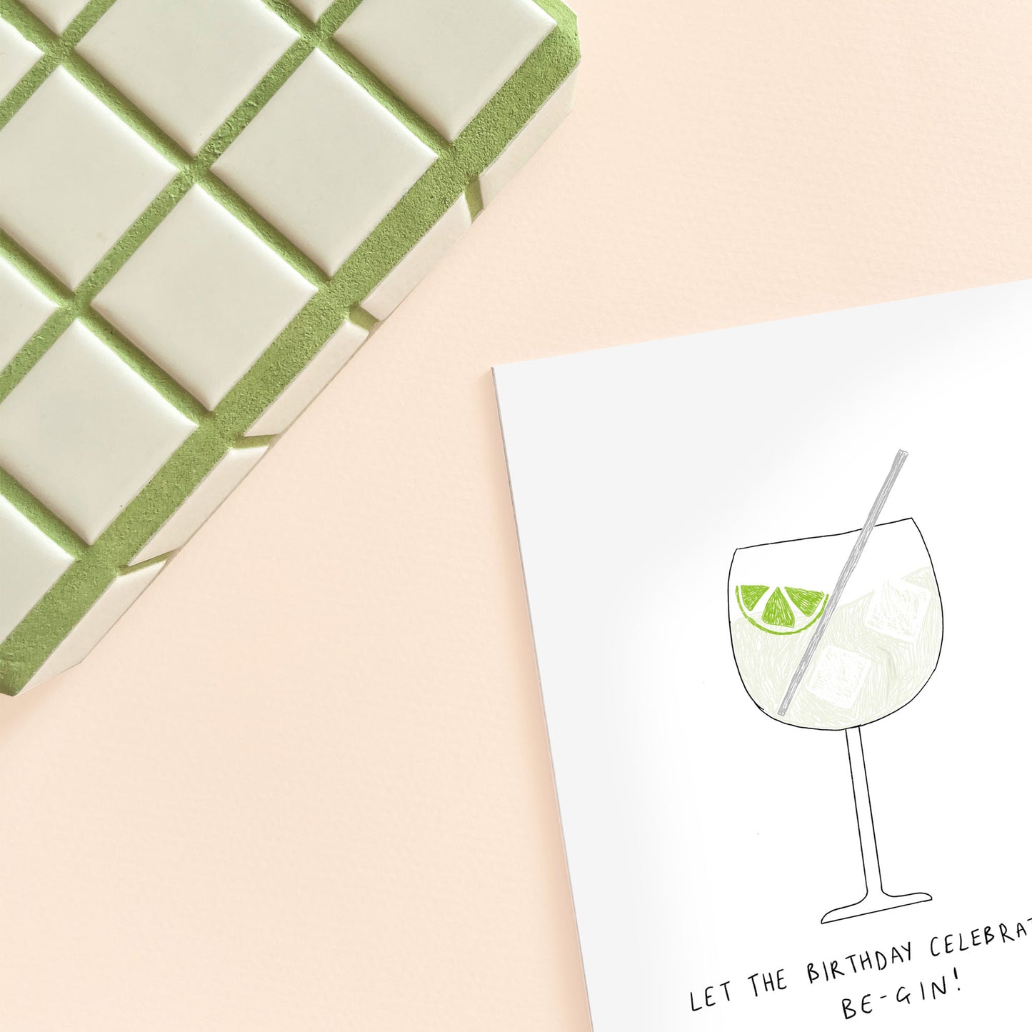 Gin & Tonic Cocktail Birthday Card