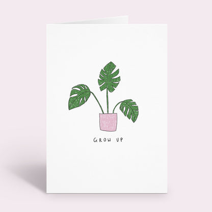 Grow Up Monstera Plant Card