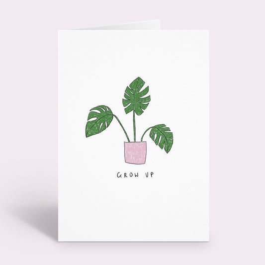 Grow Up Monstera Plant Card