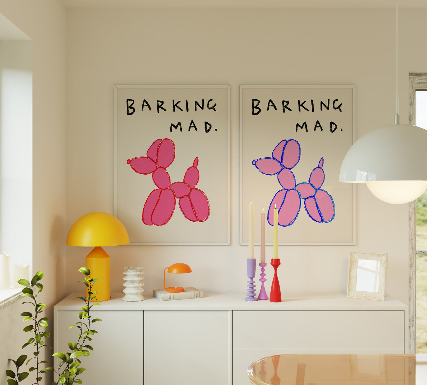 Barking Mad Balloon Dog Print