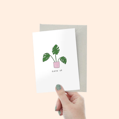 Grow Up Monstera Plant Card