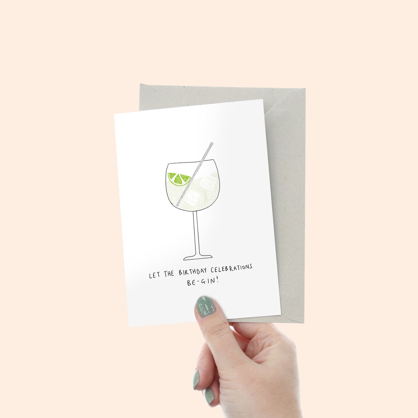 Gin & Tonic Cocktail Birthday Card