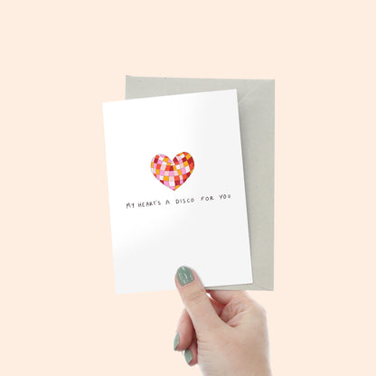 Disco Heart Valentine's Card