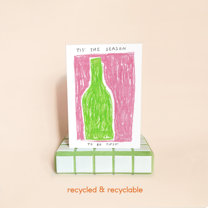 Tipsy Season Wine Christmas Card