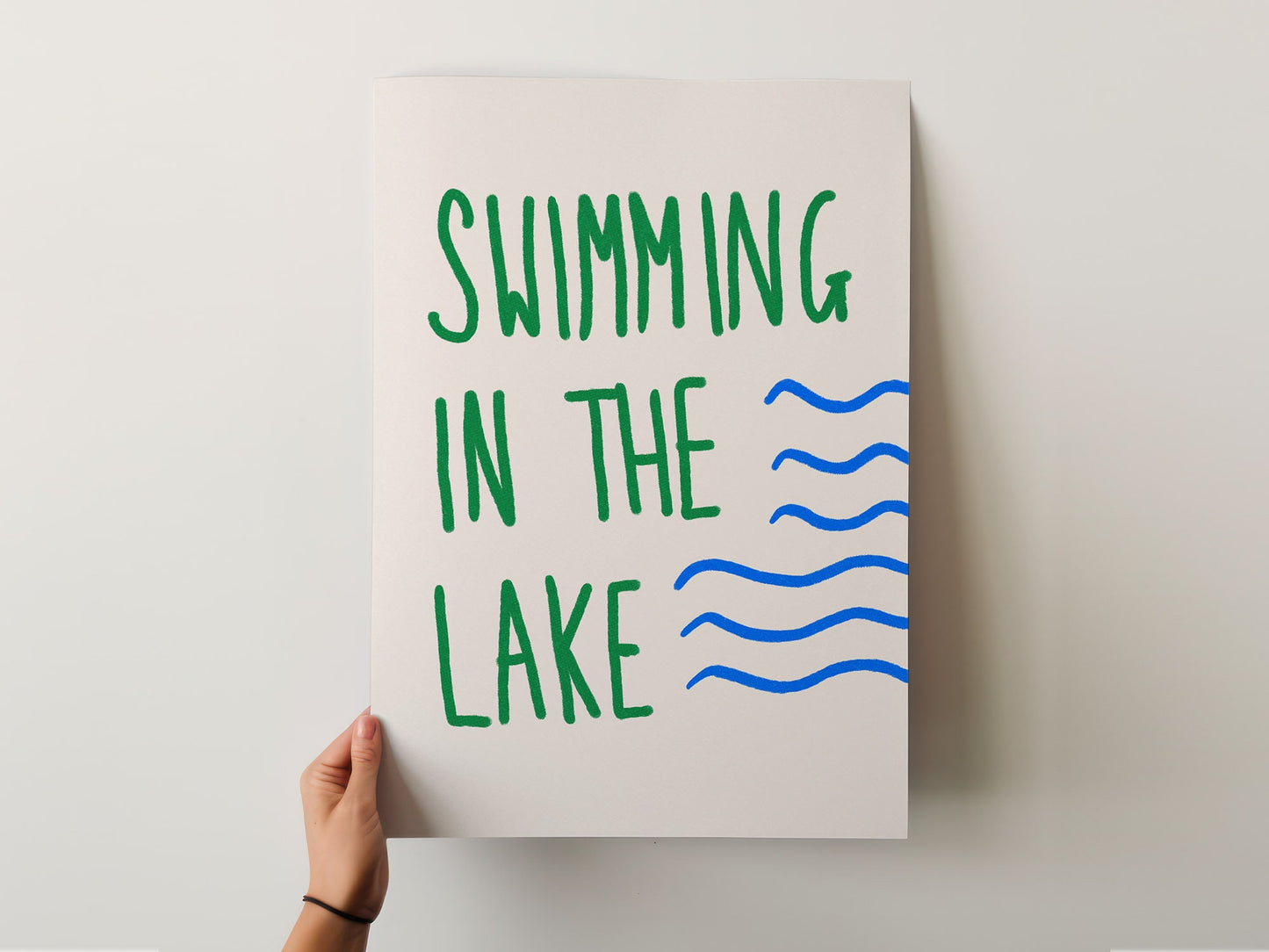 Swimming In The Lake Print