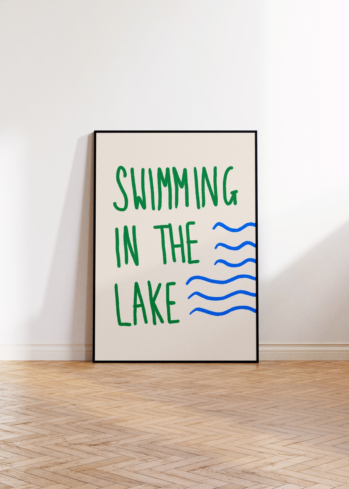 Swimming In The Lake Print